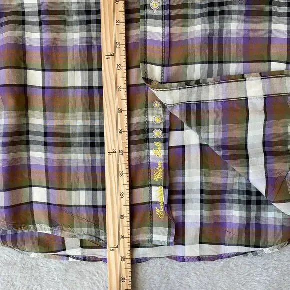 Robert Graham Freshly Laundered Shirt Men XXL Purple Plaid Embroidered Button Up - Picture 11 of 12